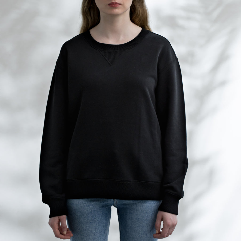 Classic Black Sweater made from 100% organic cotton