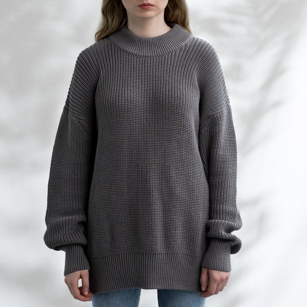 Classic Knit Sweater in Grey